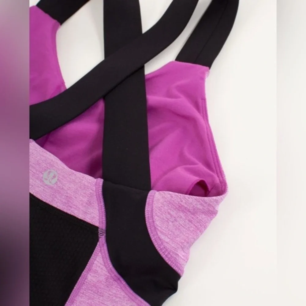 Lululemon Push Your Limits Tank Heathered Ultra Violet/Black Size‎ 6 EUC
